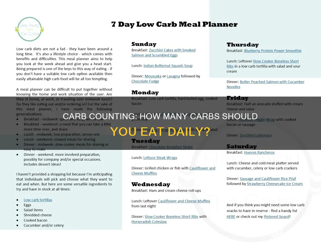 how many carbs are allowed daily when dieting