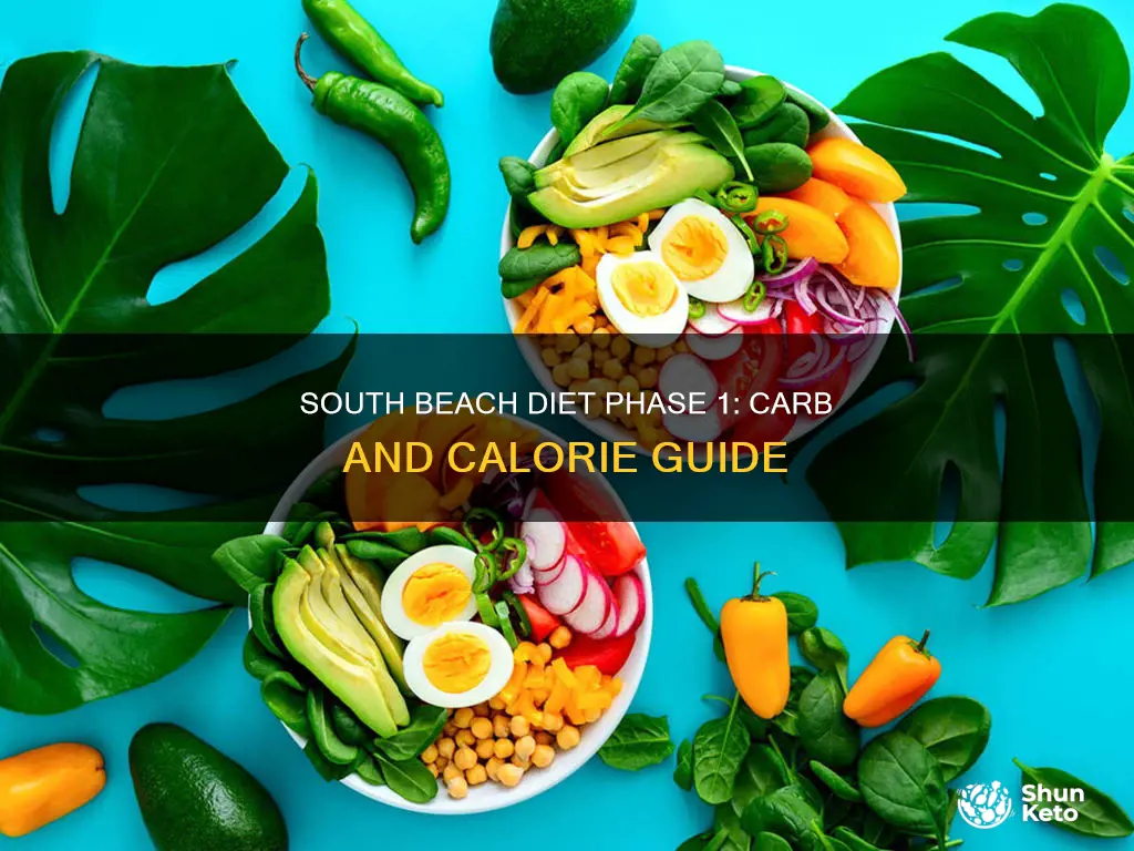 how many carbs calories phase 1 south beach diet