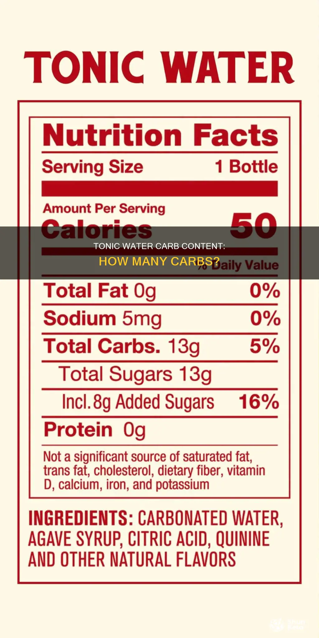 how many carbs does diet tonic water have