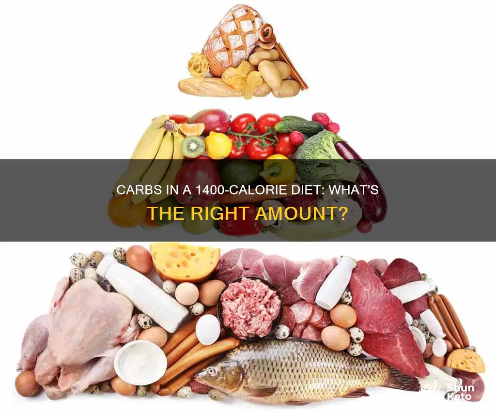 how many carbs in 1400 cal diet