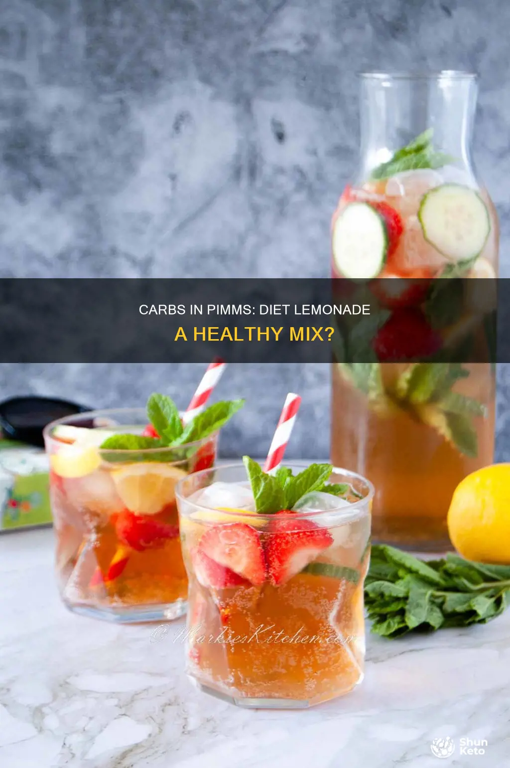 how many carbs in pimms and diet lemonade