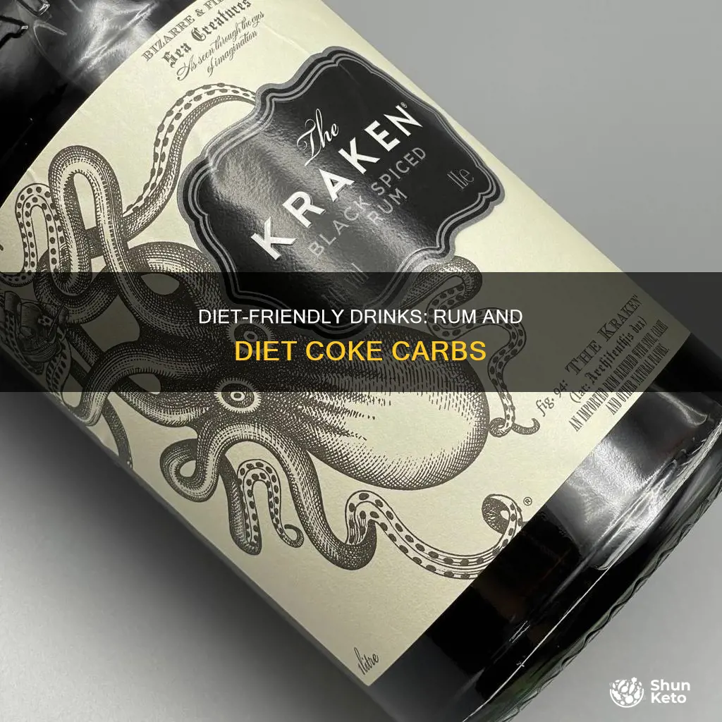 how many carbs in rum and diet