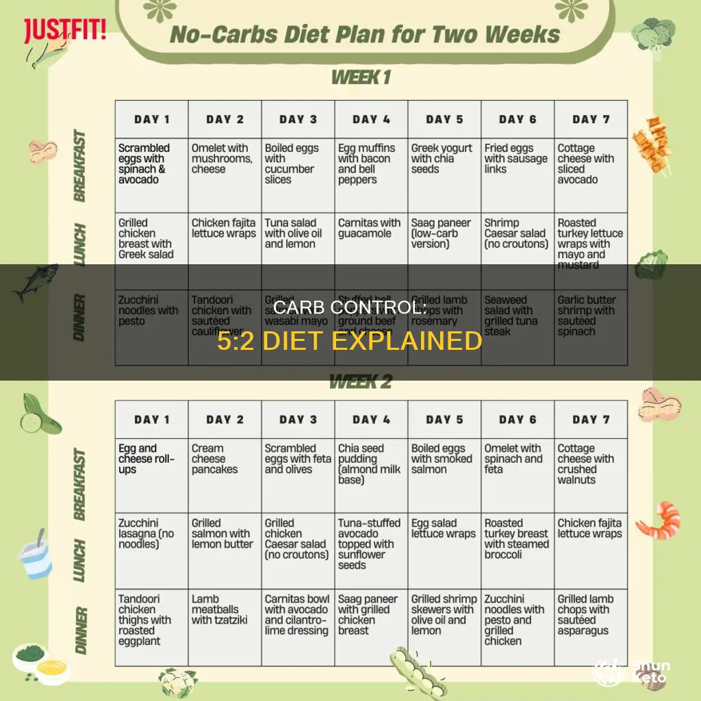 how many carbs on 5 2 diet