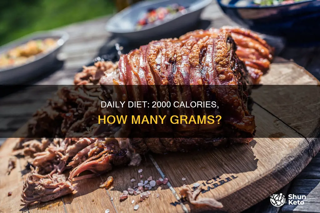 how many grams in a 2000 calorie diet
