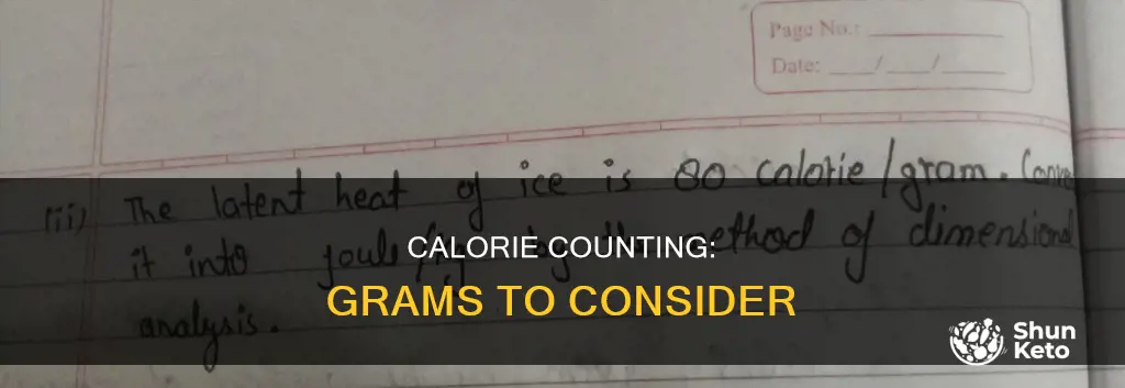 how many grams in one calorie diet