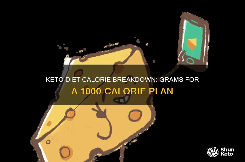 how many grams on a thousand calorie keto diet