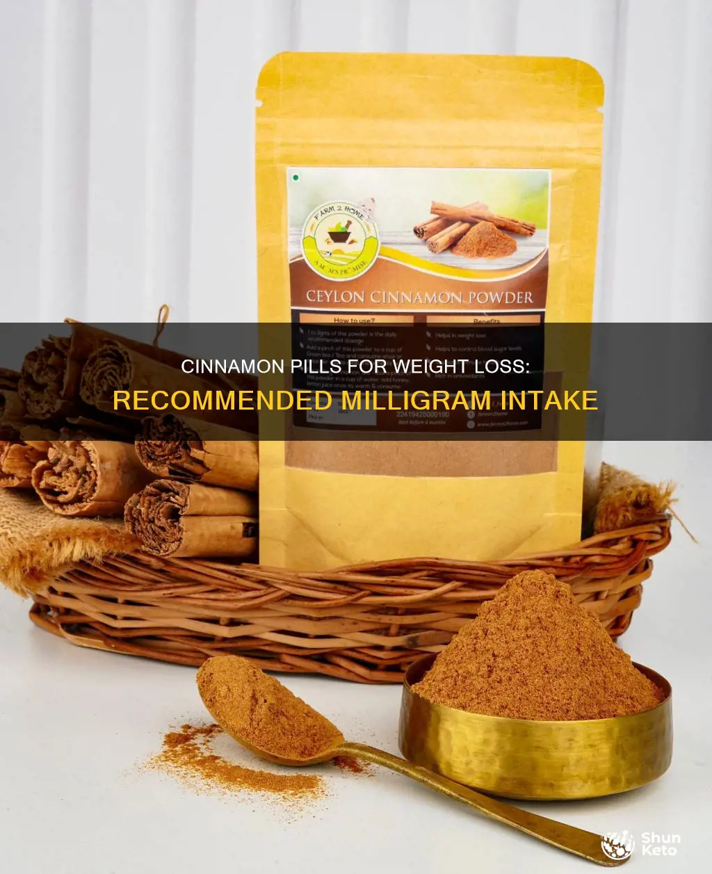 how many miligrams is recomended of cinamon pills for diet