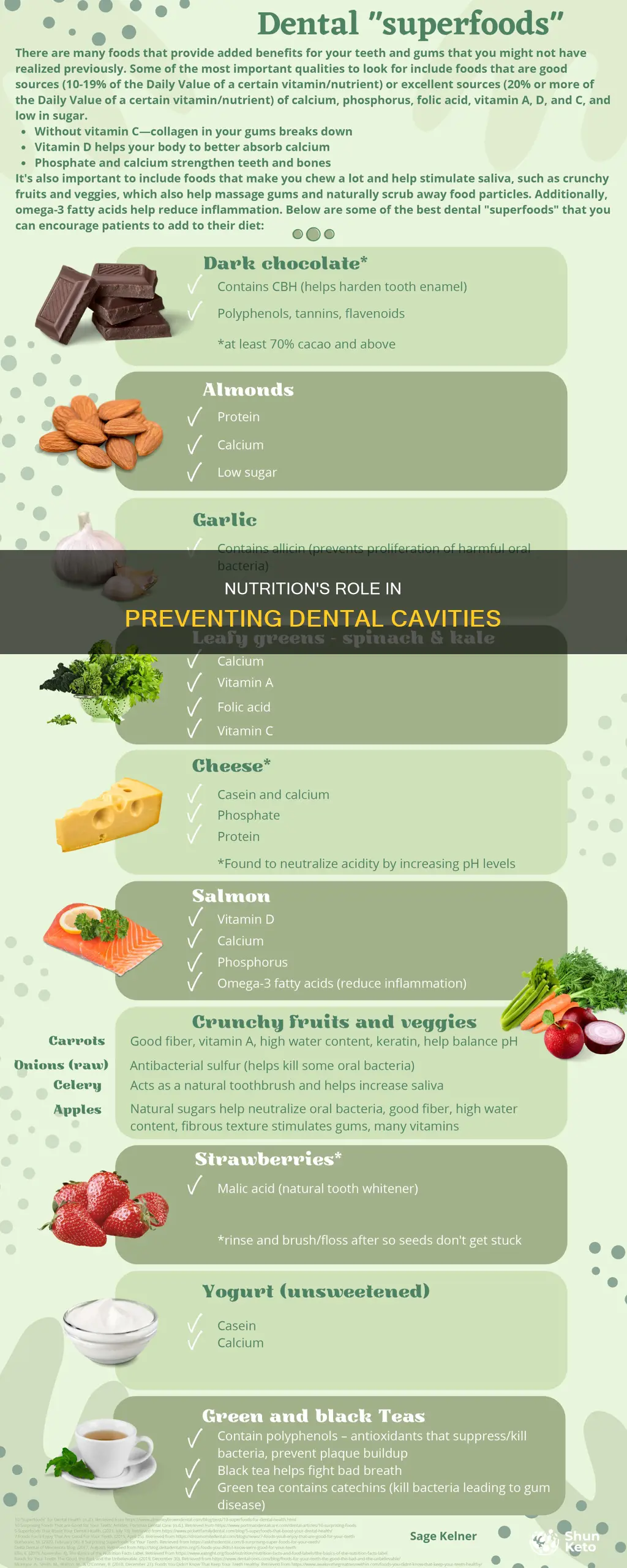 how might diet reduce the incidence of dental cavities