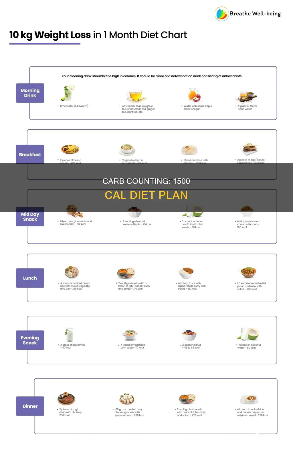 how msny carbs a day for 1500 csl diet