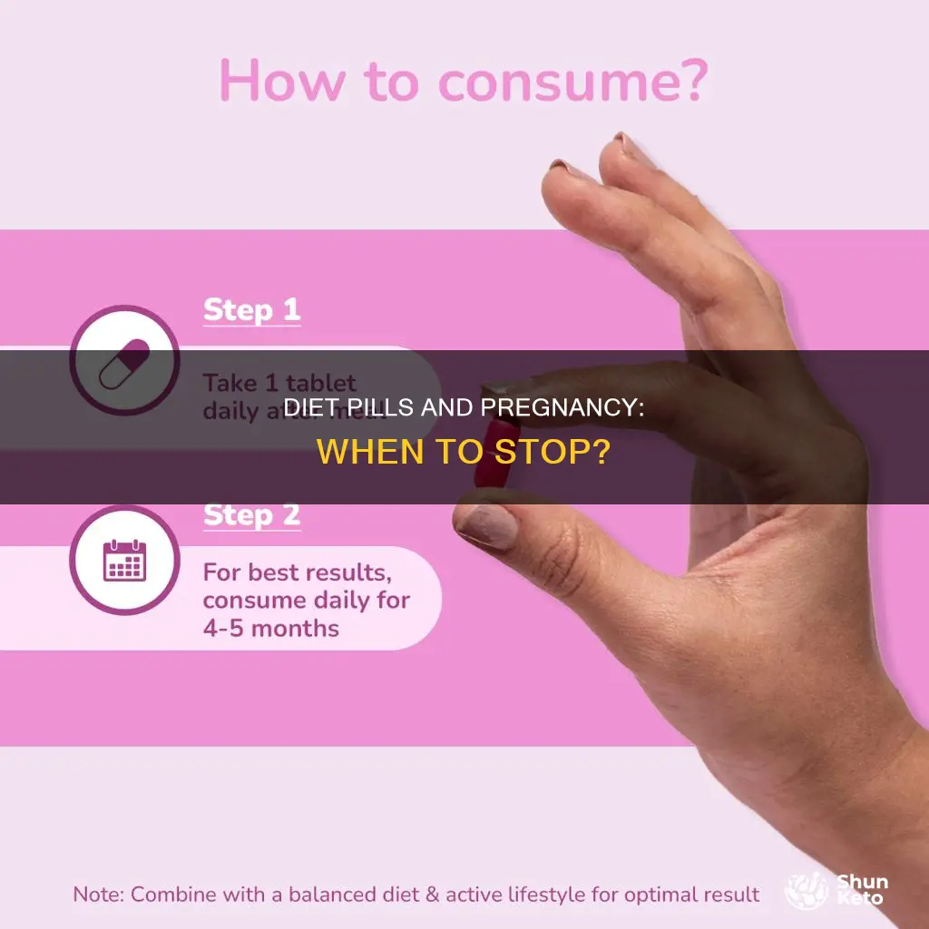 how soon shoukd i stop taking diet pills when pregnany
