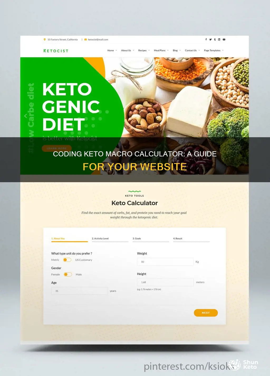 how to code a keto macro calculator for my website