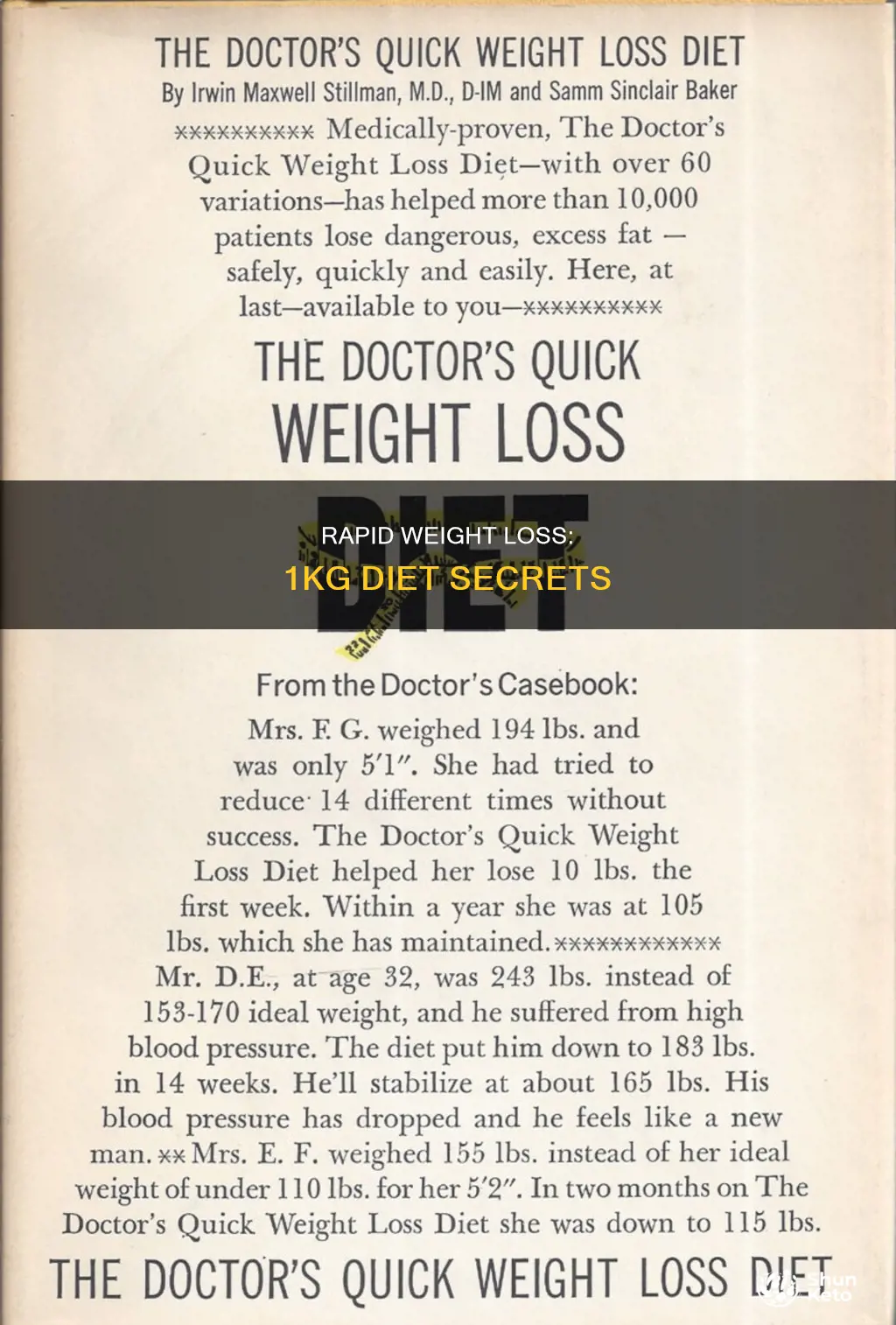 how to lose 1kg per day diet