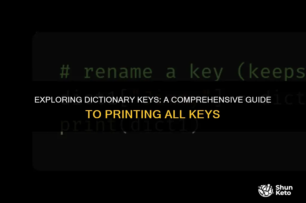 how to print all the kets of a dictonar