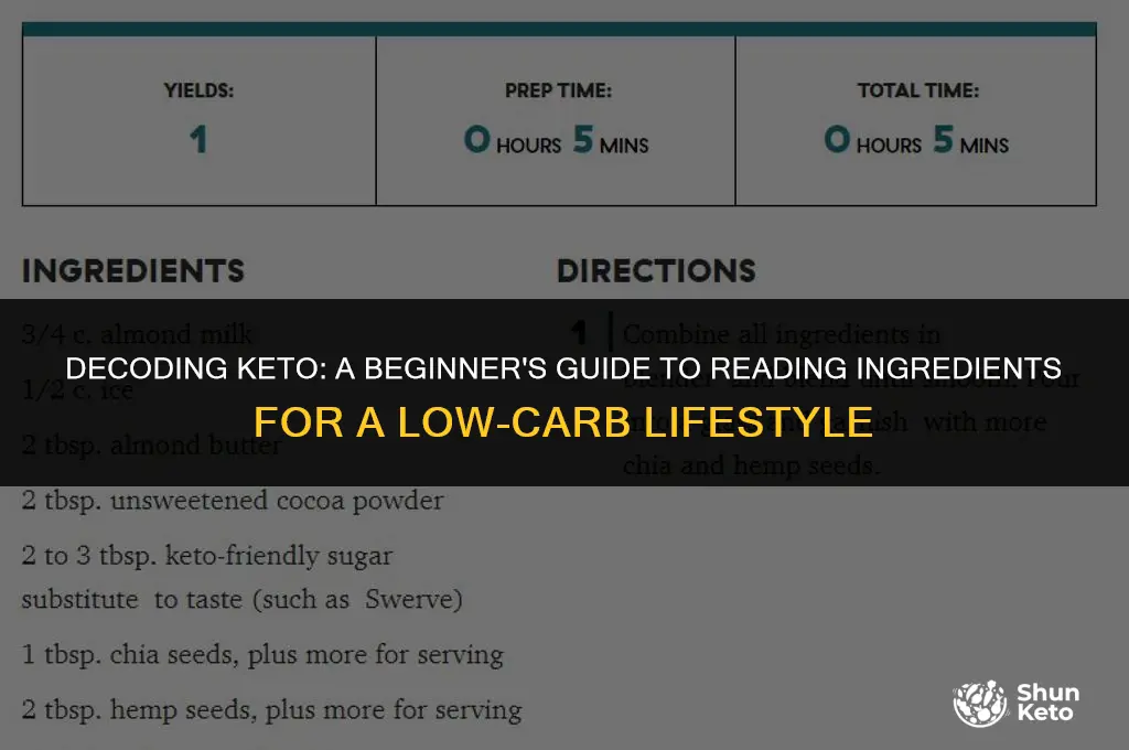 how to read ingredients for keto