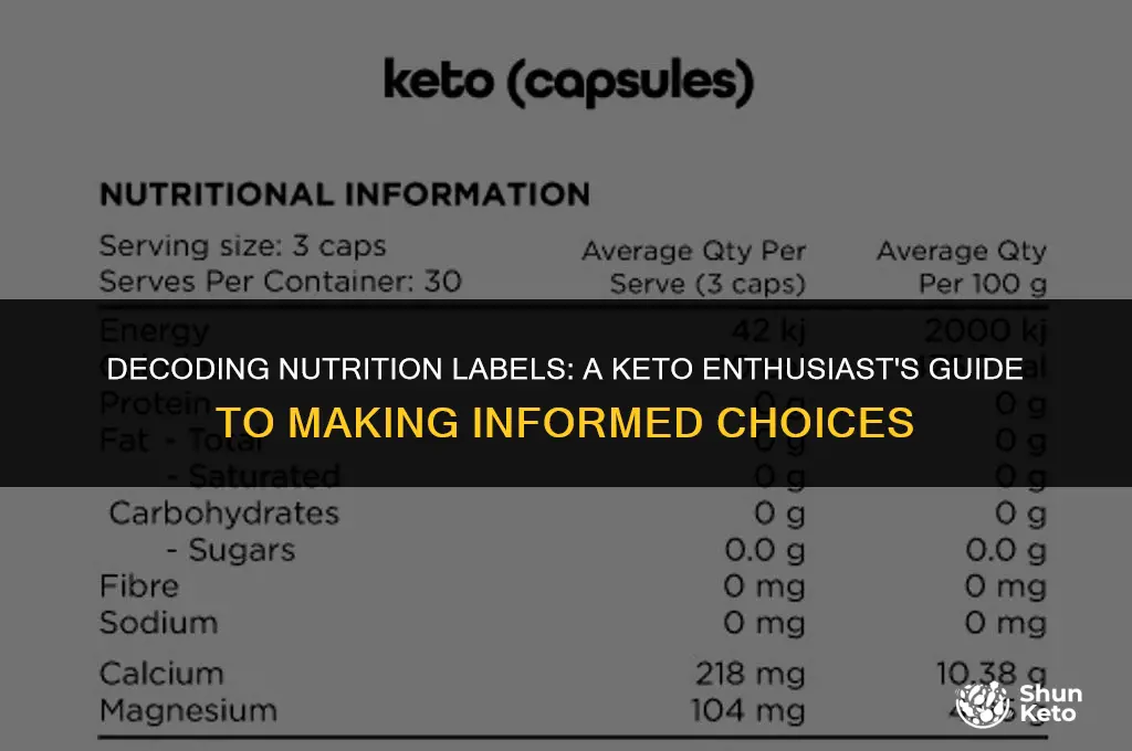 how to read nutrition facts for keto