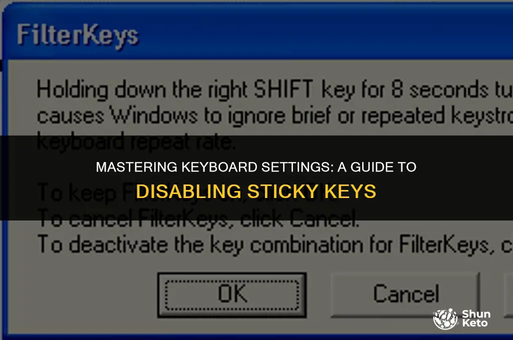 how to turn off sticky kets
