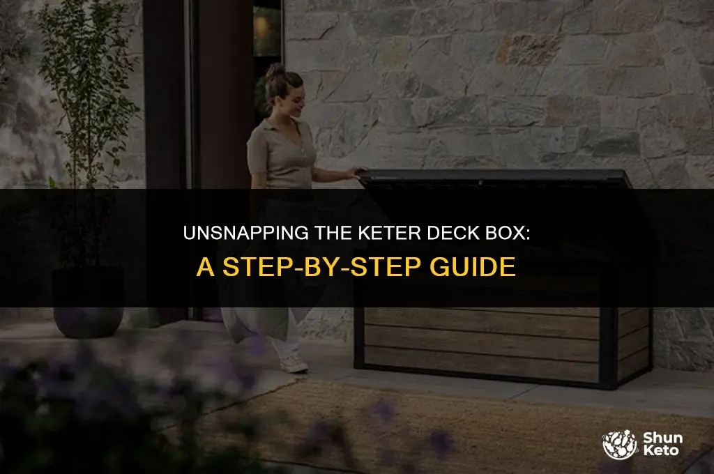 how to unsnap the keter deck box piece