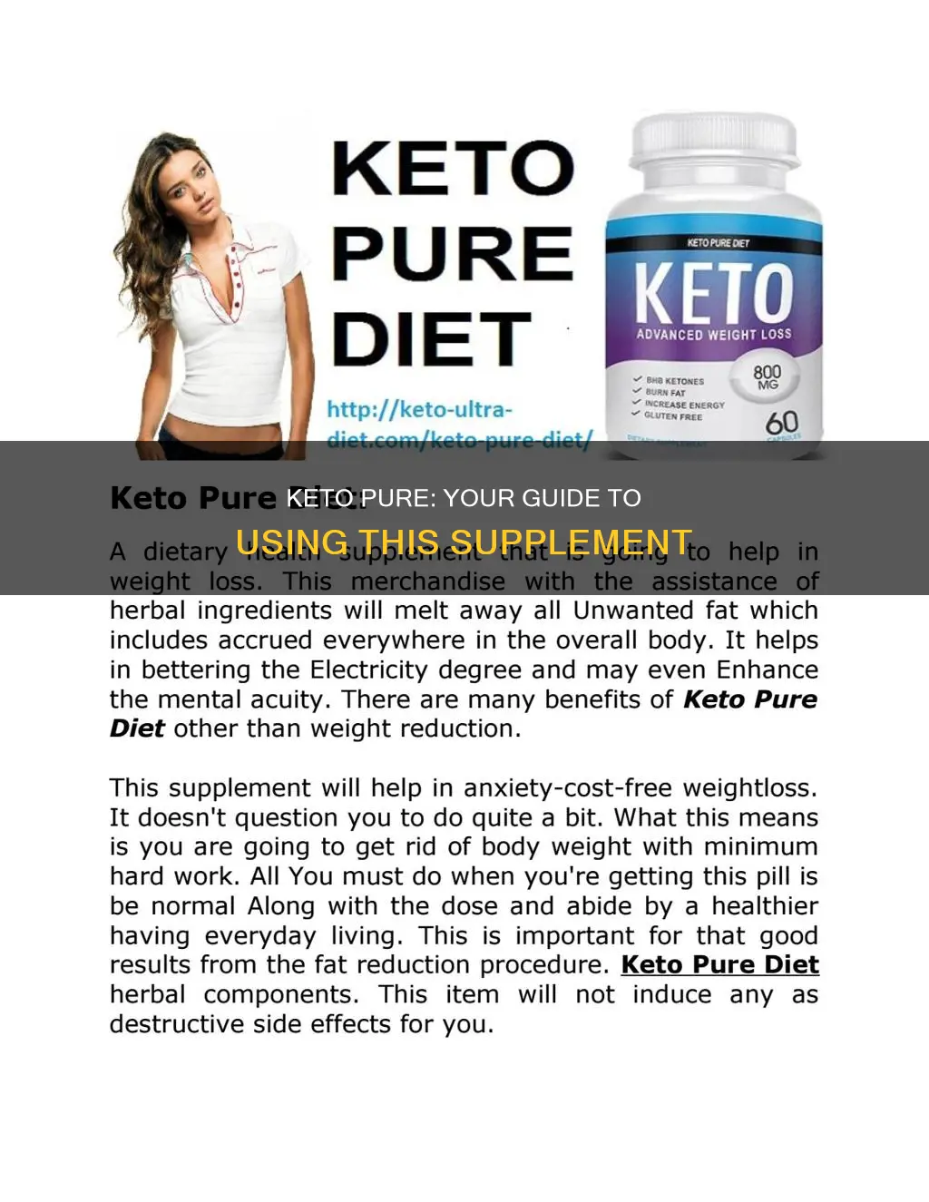 how to use keto pure