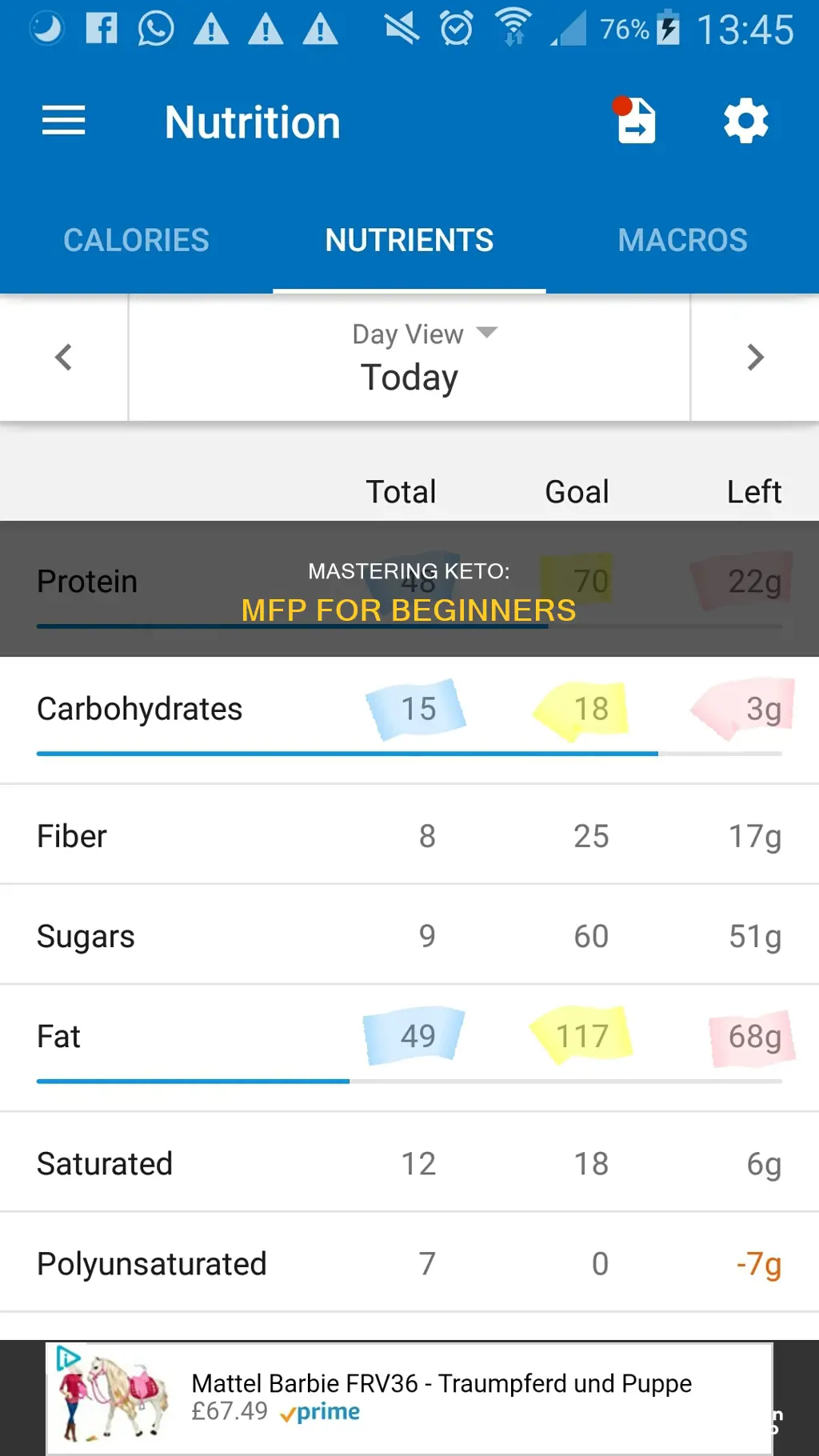 how to use mfp for keto