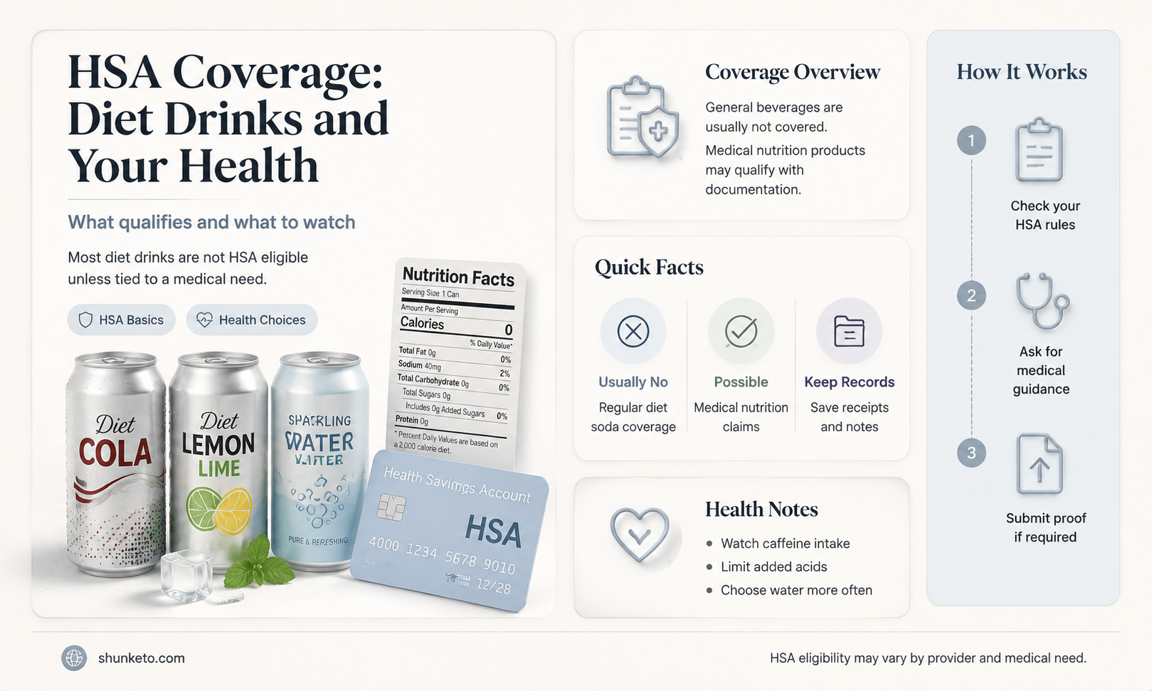 are diet drinks covered by hsa
