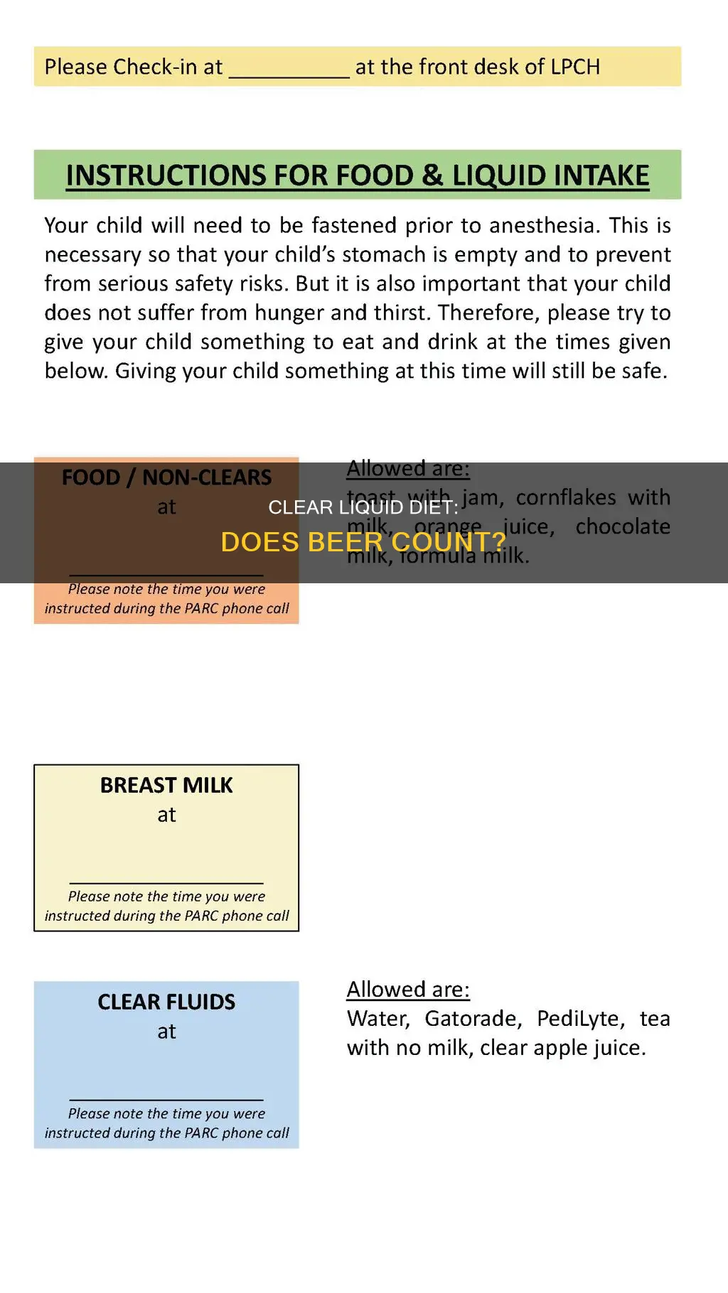 is beer a clear liquid diet