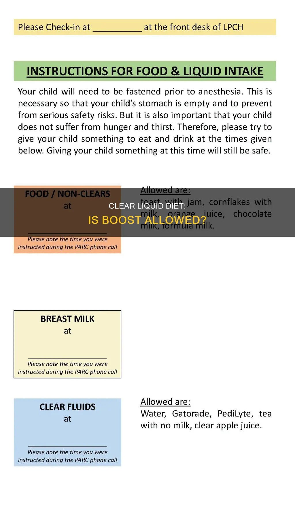 is boost part of a clear liquid diet