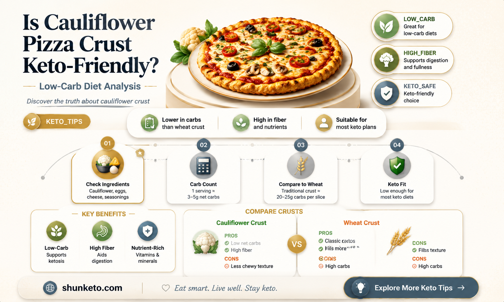 are cauliflower pizzas keto