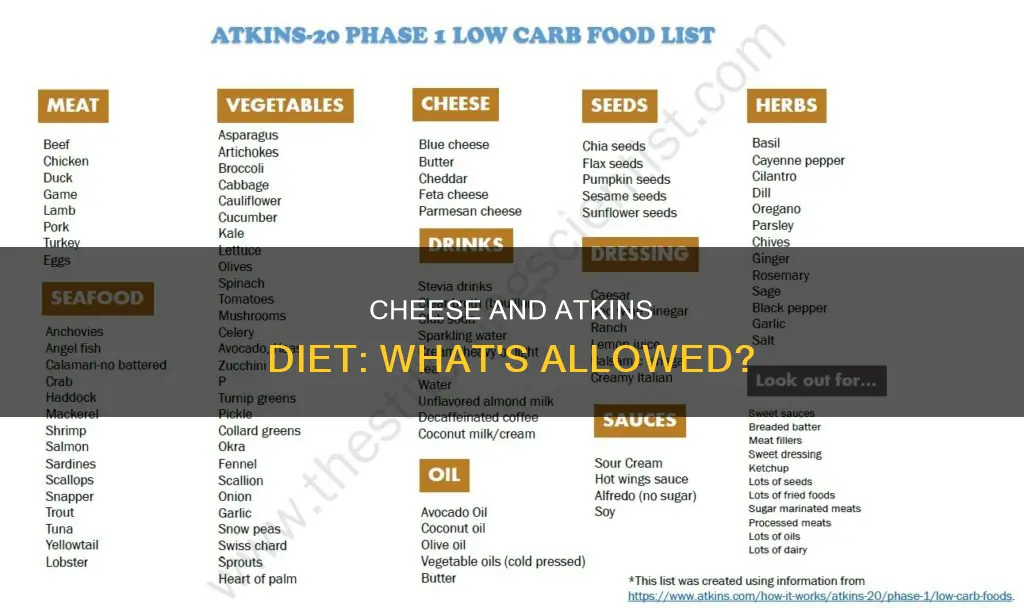 is cheese allowed on atkins diet