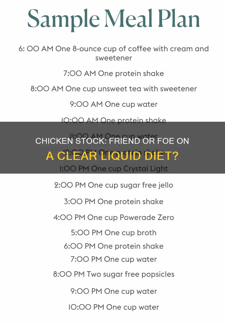 is chicken stock ok for clear liquid diet