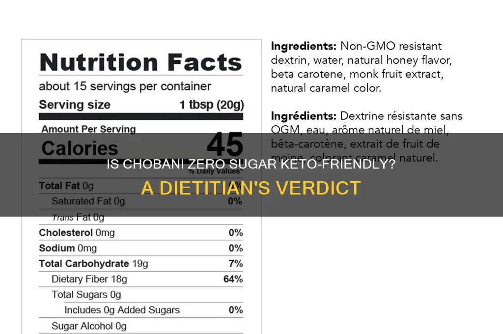 is chobani zero sugar keto friendly