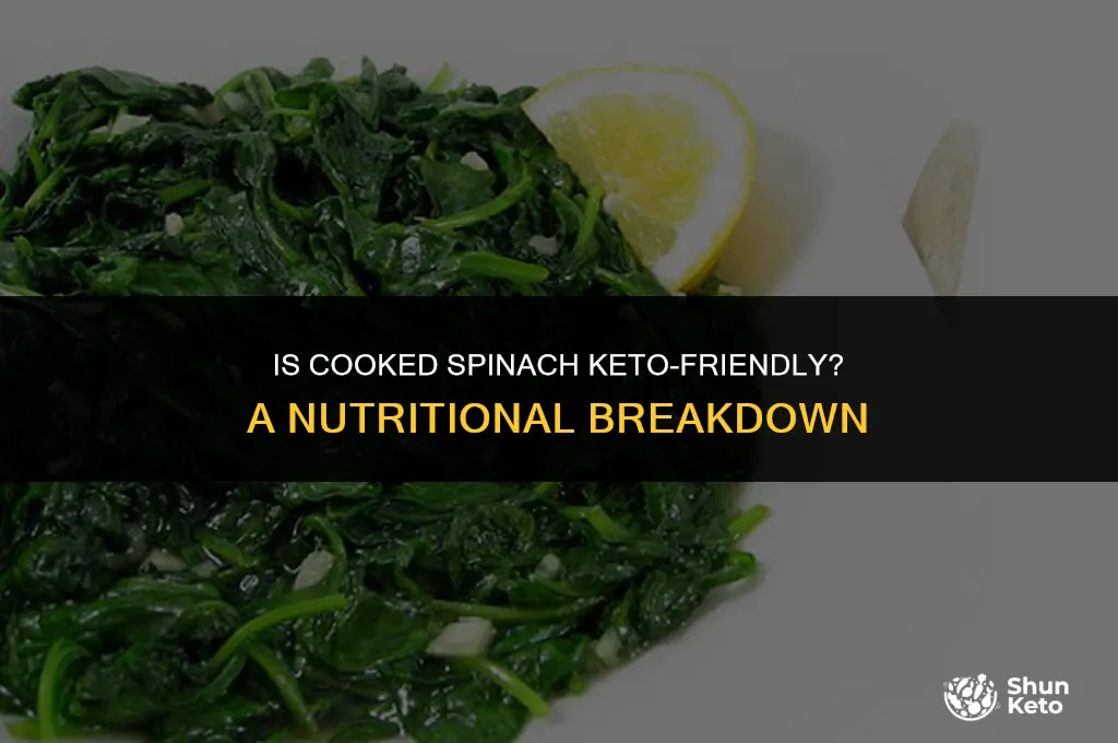 is cooked spinach keto