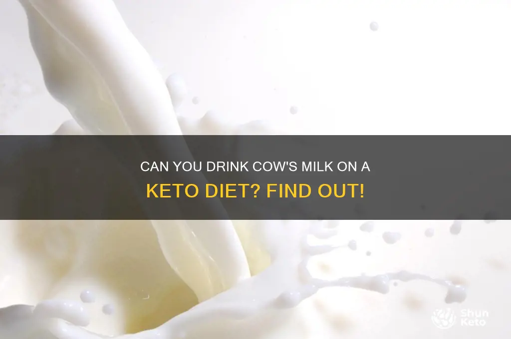 is cow milk allowed in keto diet