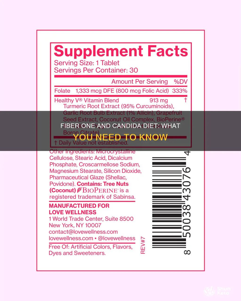 is fiber one ok on a candidida diet