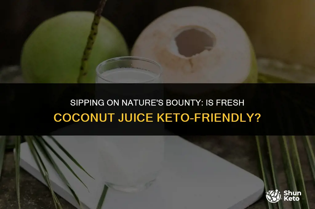 is fresh coconut juice keto friendly