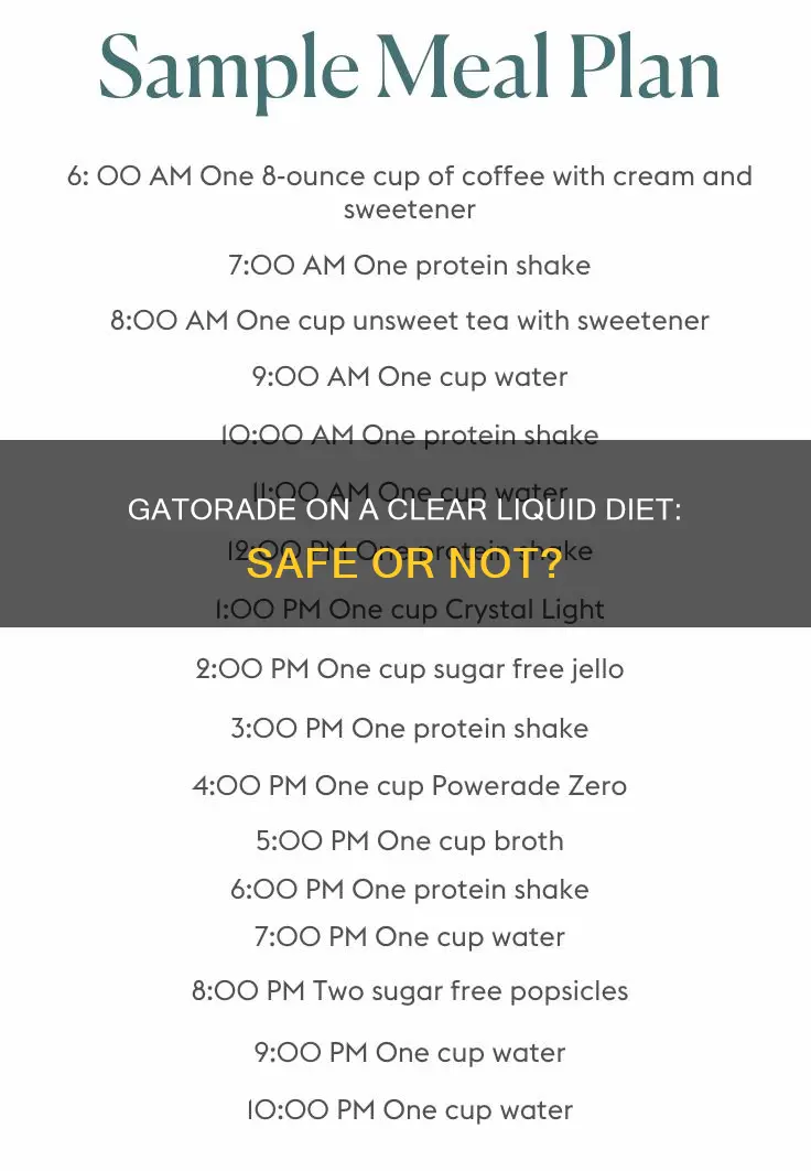 is gatorade ok for a clear liquid diet
