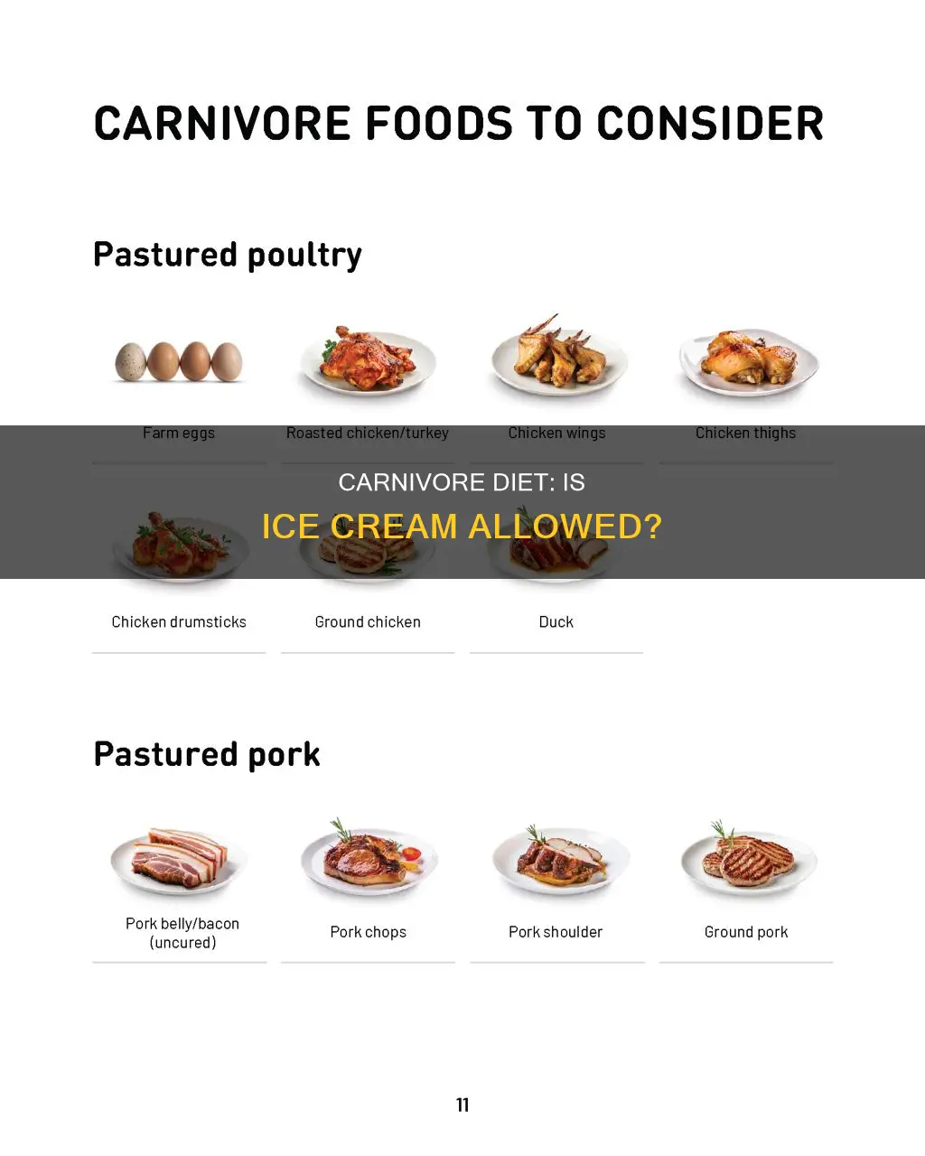 is ice cream allowed on carnivore diet