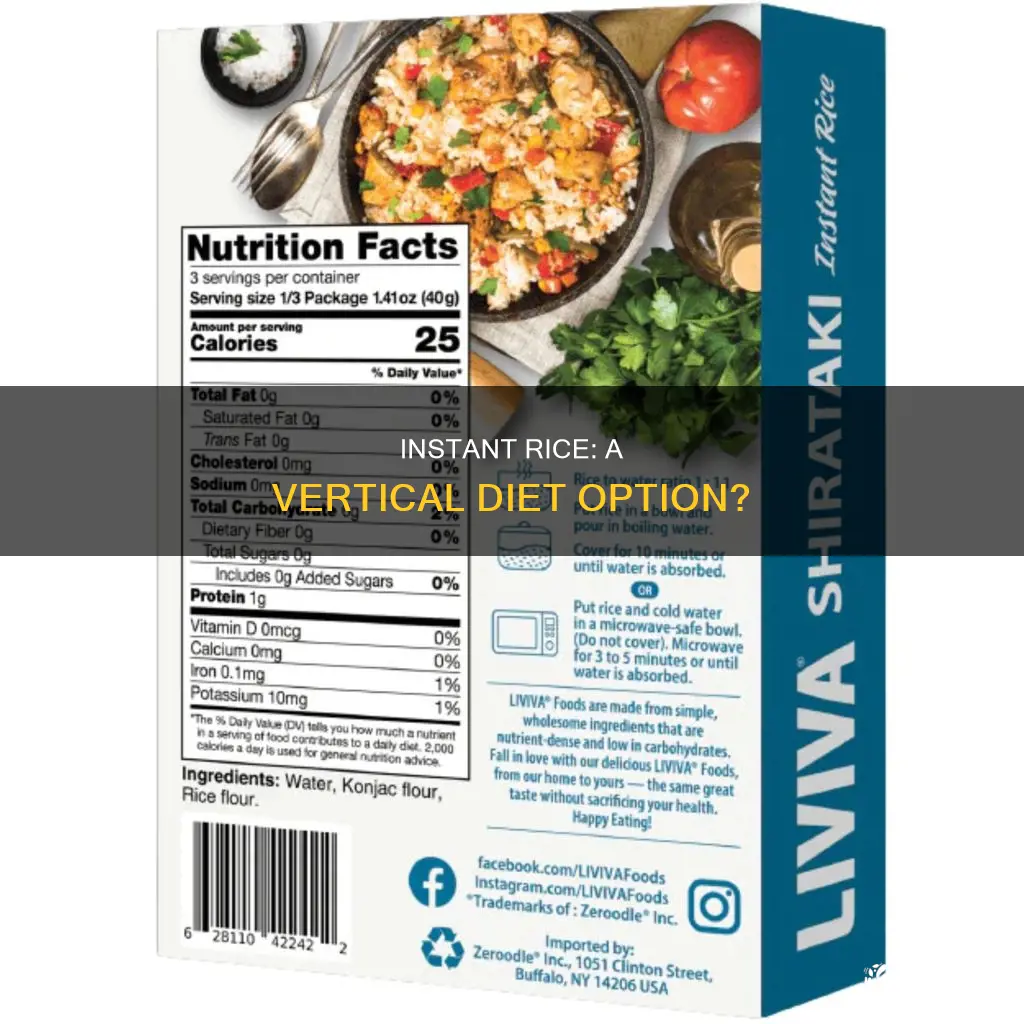 is instant rice ok for vertical diet