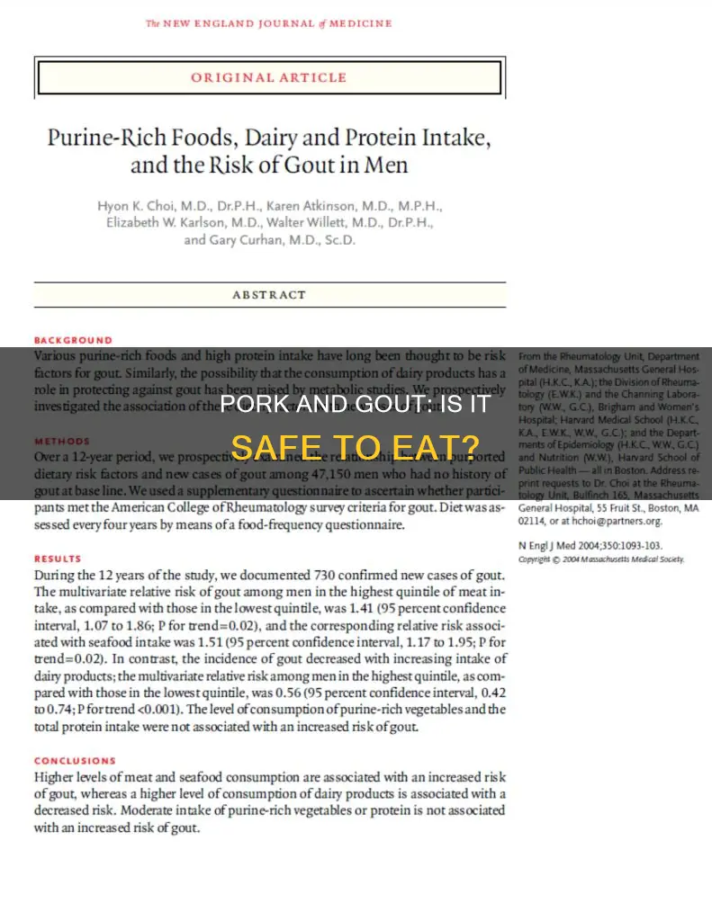 is pork ok for gout diet