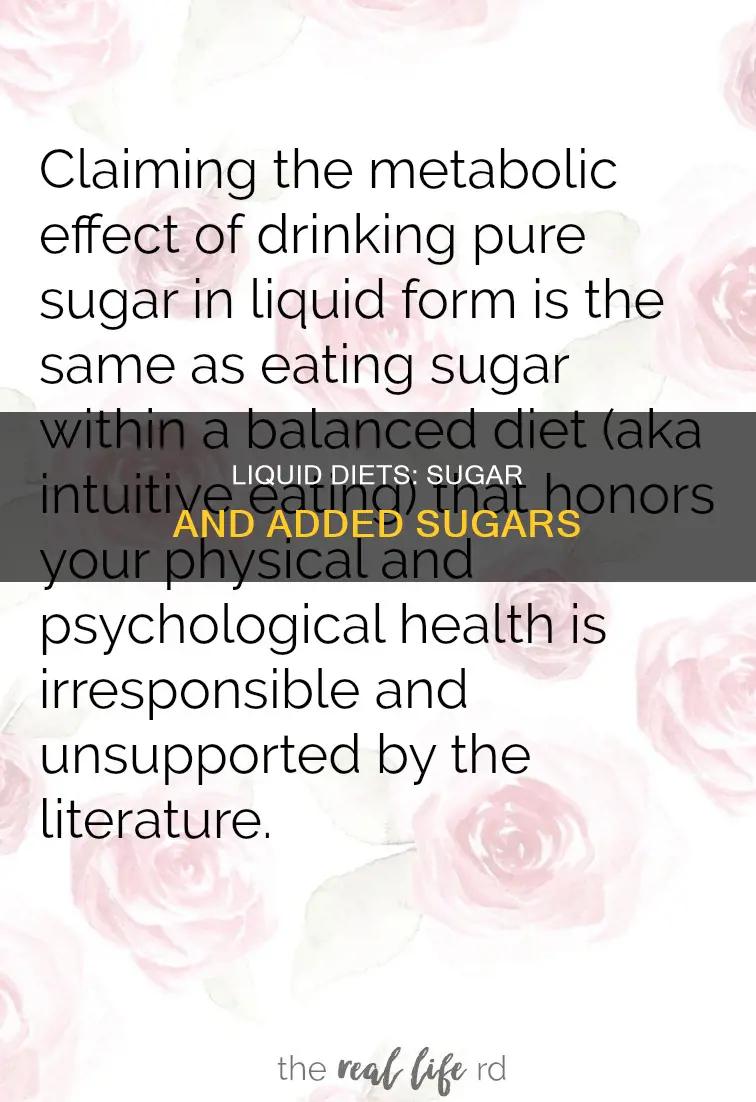 is sugars or added sugars in full liquid diet