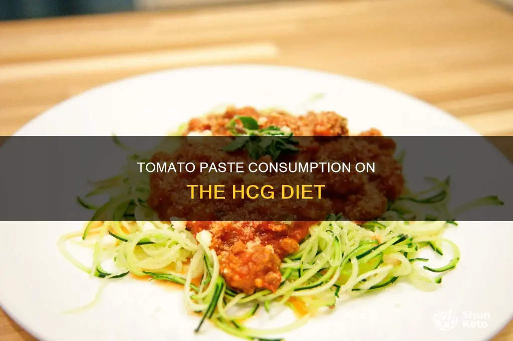 is tomato paste allowed on the hcg diet