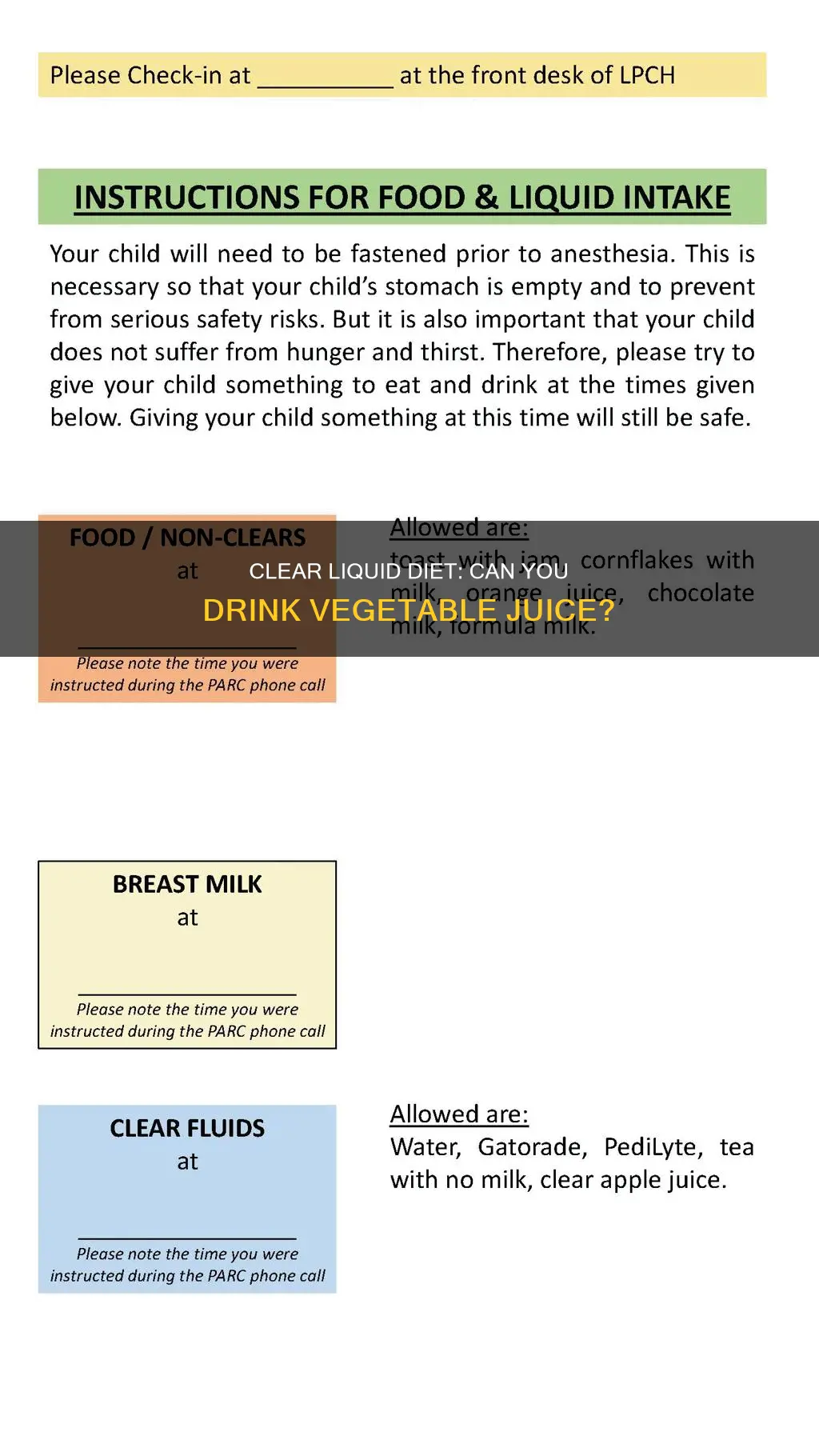 is vegetable juice on a clear liquid diet