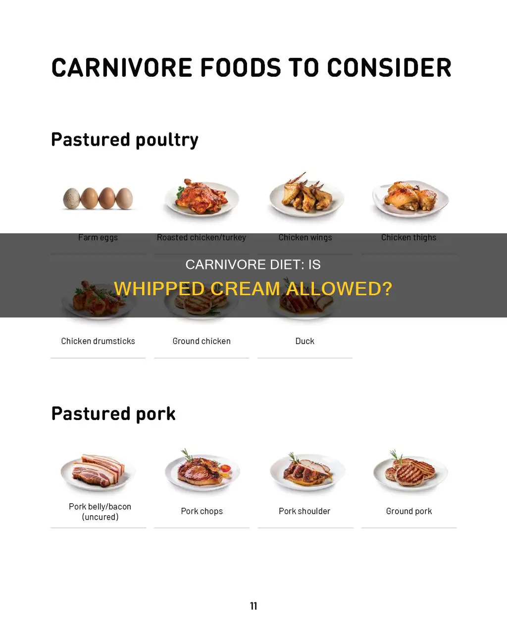 is whipped cream allowed on carnivore diet
