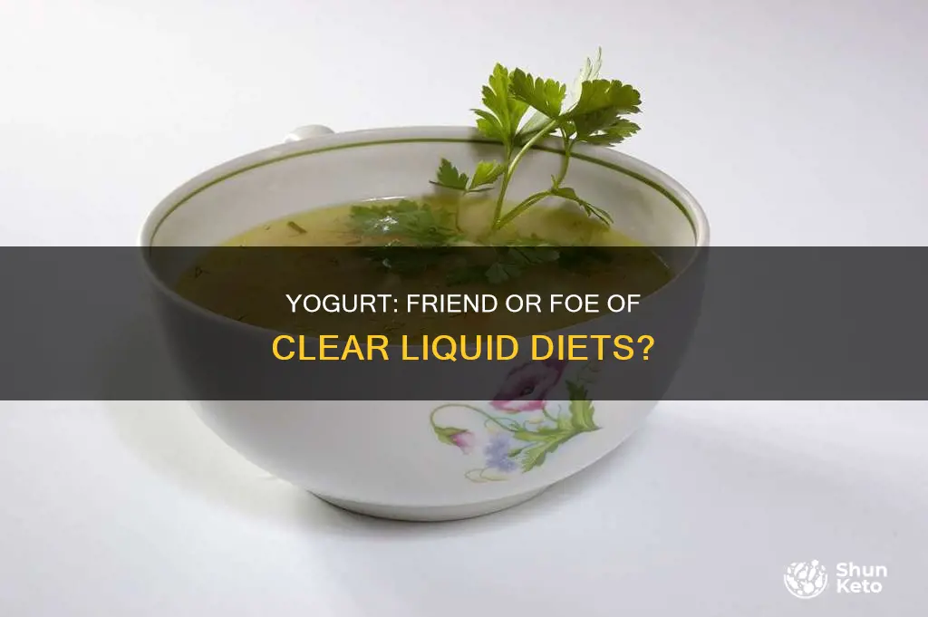 is yogurt a clear liquid diet