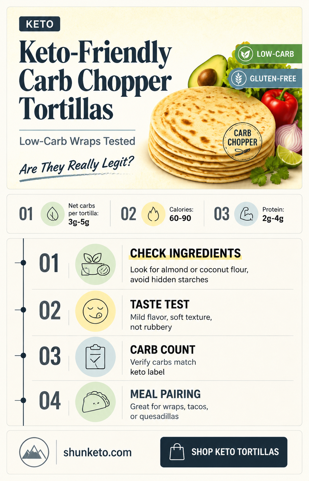 are carb chopper tortillas keto