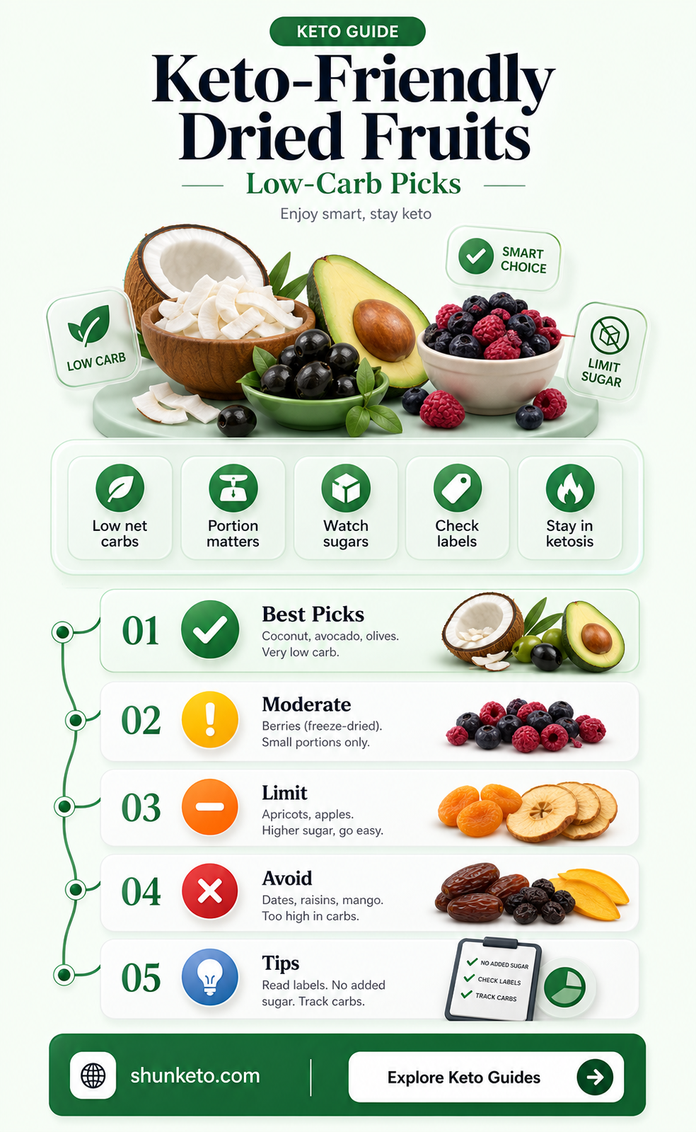 are any dried fruits allowed on keto diet
