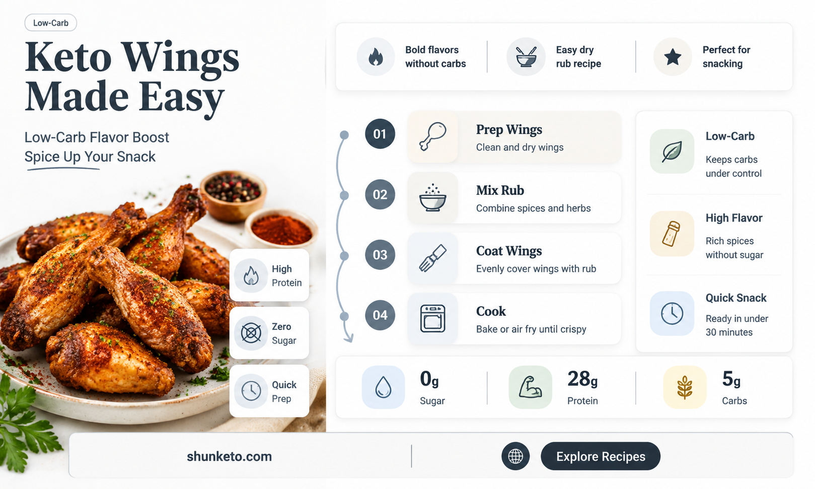 are dry rub wings keto