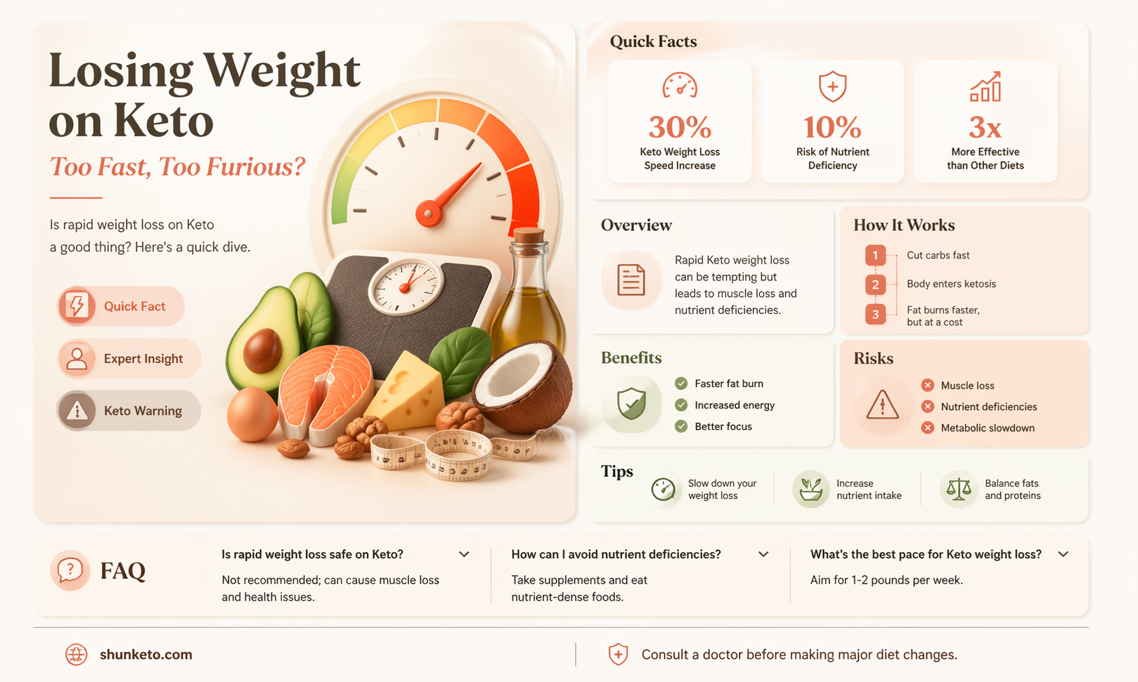 am i losing weight to quickly on keto