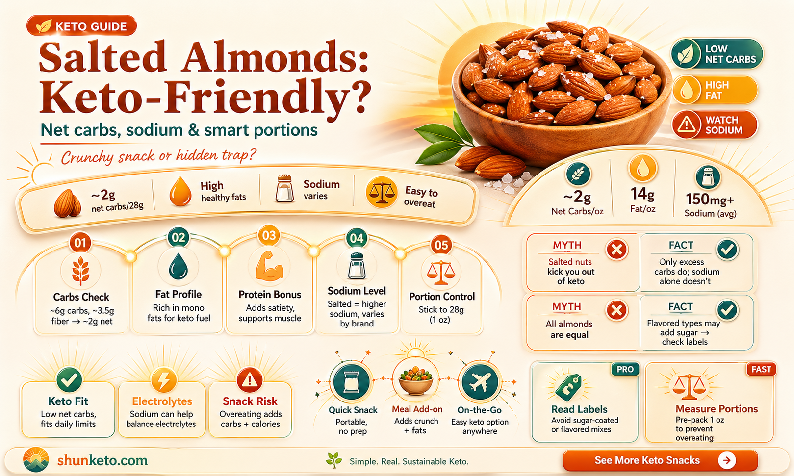 are almonds with salt okay on keto
