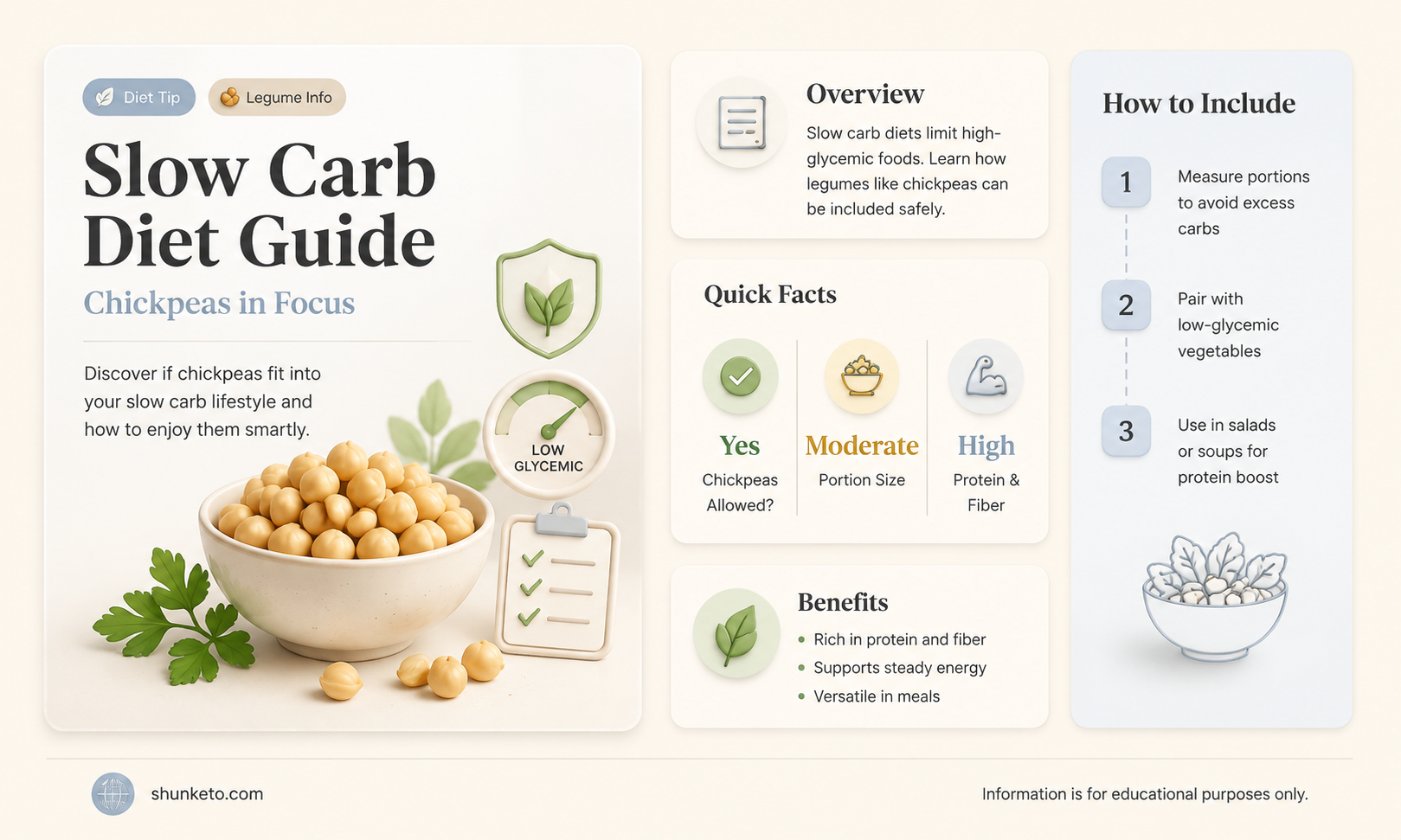 are chickpeas allowed on slow carb diet