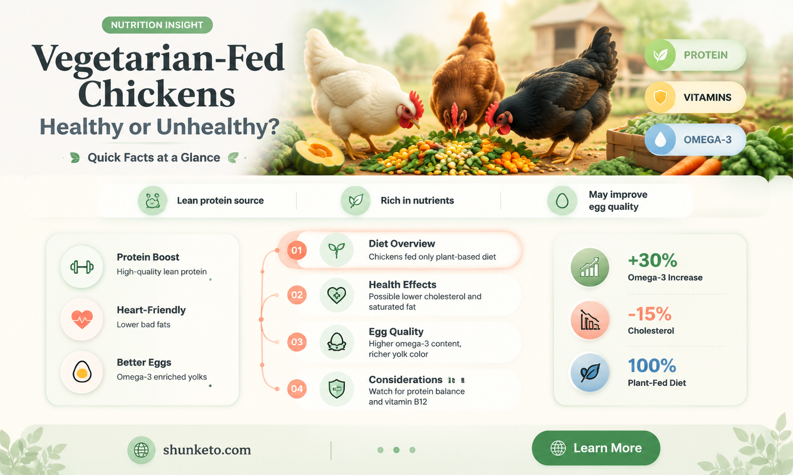 are chickens fed 100 vegetarian diet okay